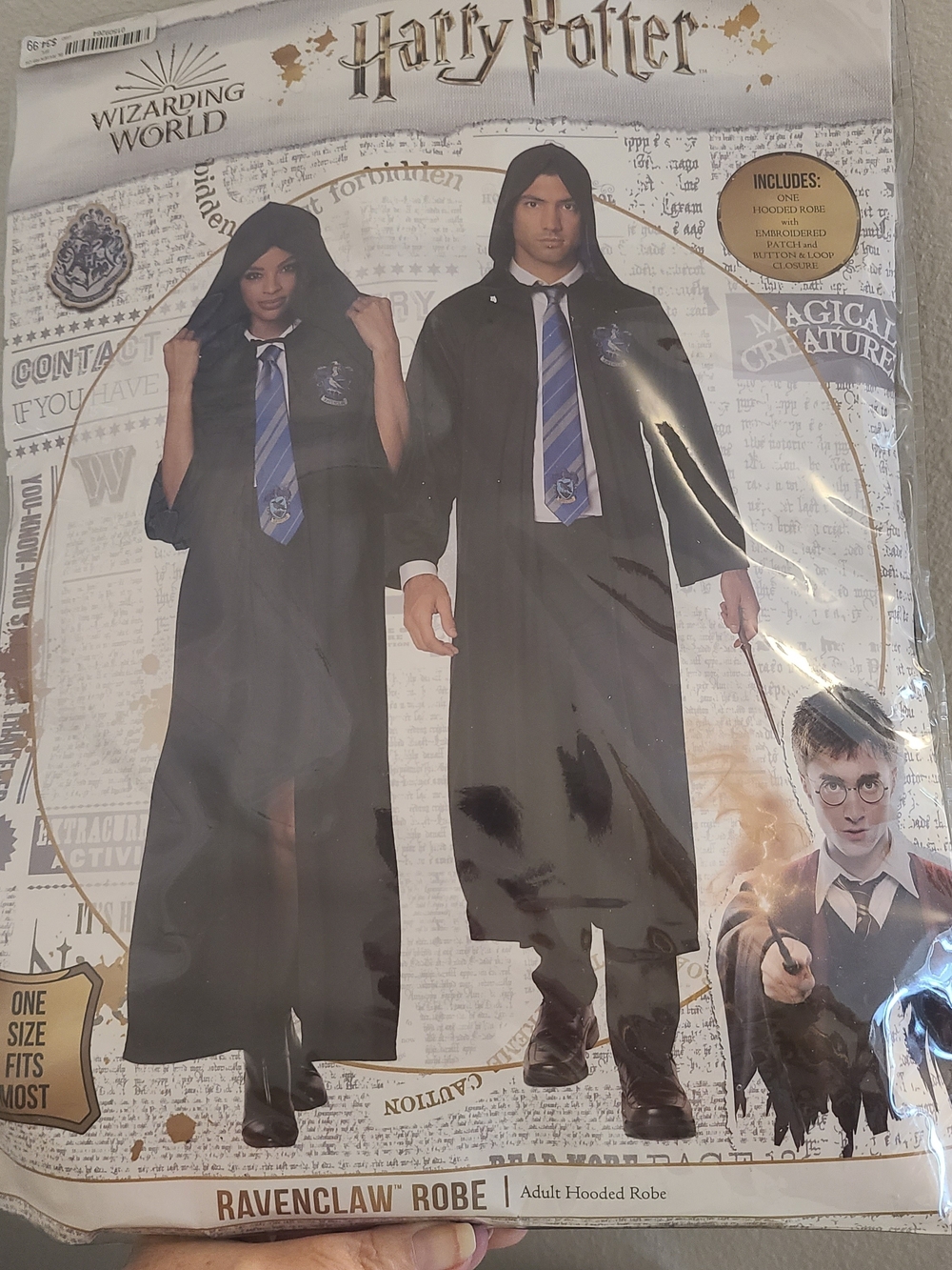 Warner Bros. Ravenclaw Hooded Robe Costume - Black & Blue